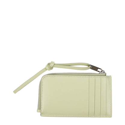 Portefeuilles en cuir vert Jil Sander