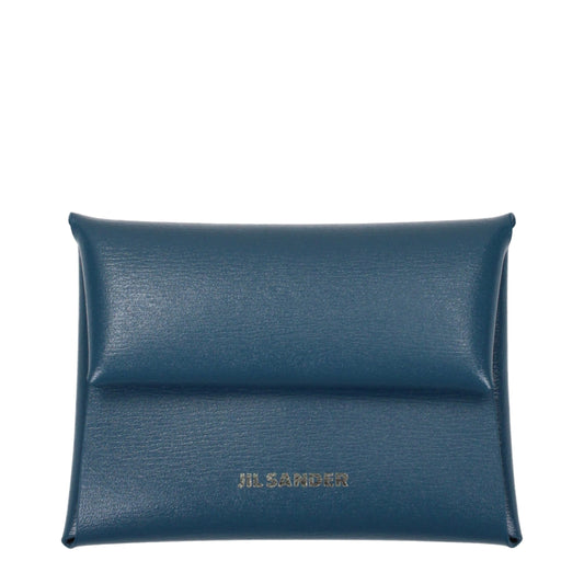 Portefeuilles en cuir bleu Jil Sander