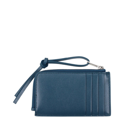 Portefeuilles en cuir bleu Jil Sander