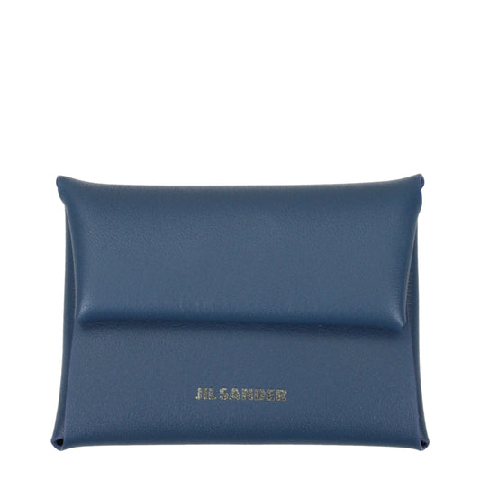 Portefeuilles en cuir bleu Jil Sander