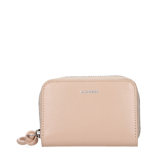 Portefeuilles en cuir rose Jil Sander