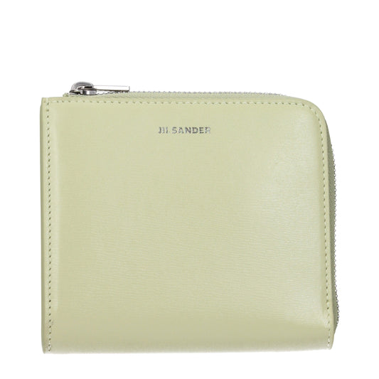 Portefeuilles en cuir vert Jil Sander