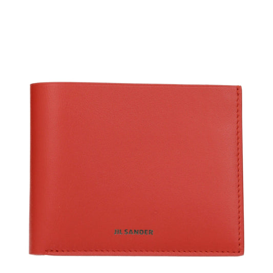 Portefeuilles en cuir rouge Jil Sander