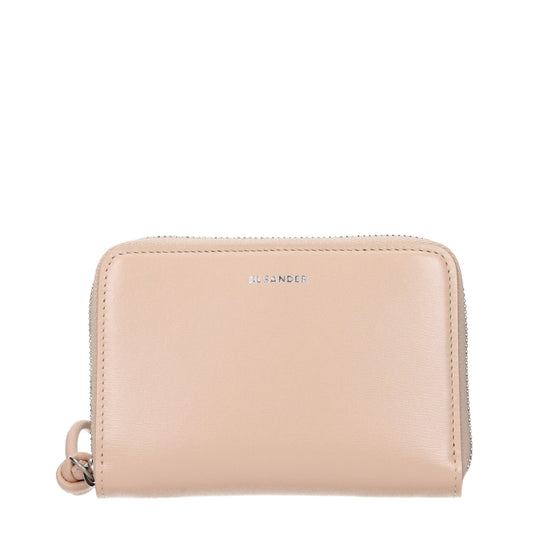 Portefeuilles en cuir rose Jil Sander