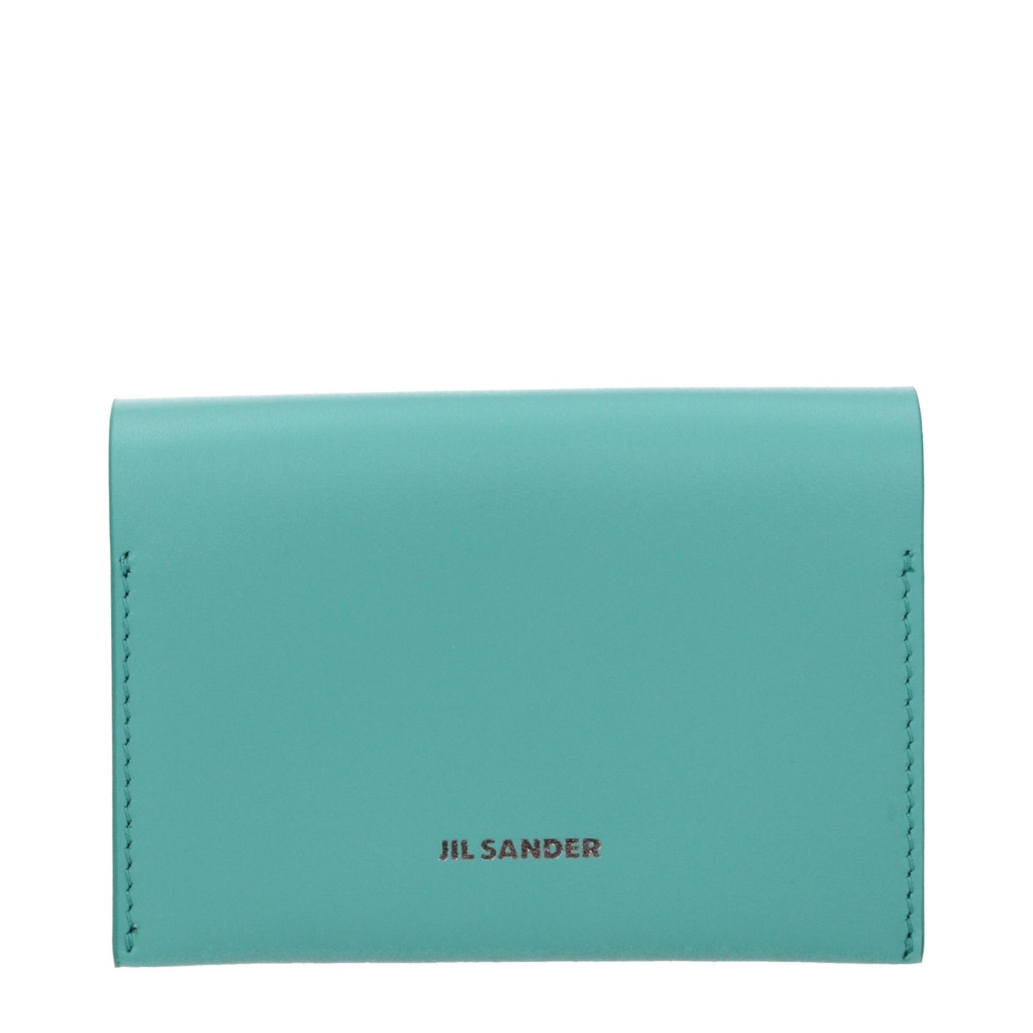 Porte-cartes en cuir vert de Jil Sander