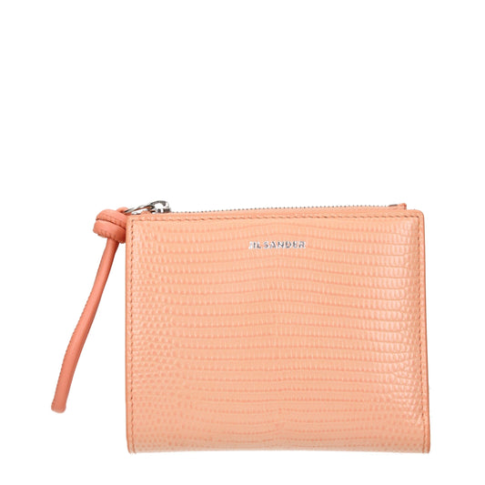 Portefeuilles en cuir rose Jil Sander