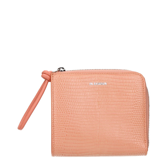 Portefeuilles en cuir rose Jil Sander