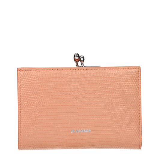 Portefeuilles en cuir rose Jil Sander