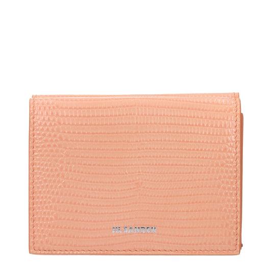 Portefeuilles en cuir rose Jil Sander