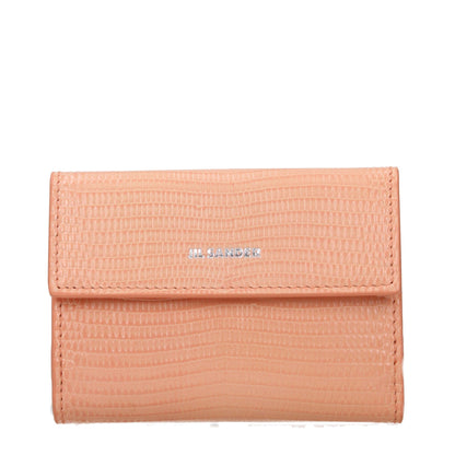Portefeuilles en cuir rose Jil Sander