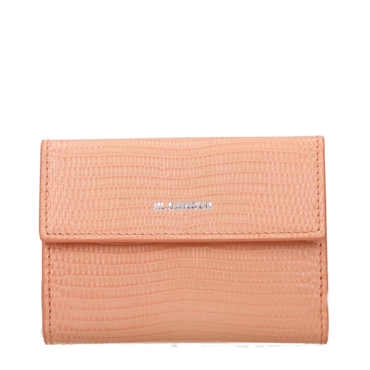 Portefeuilles en cuir rose Jil Sander
