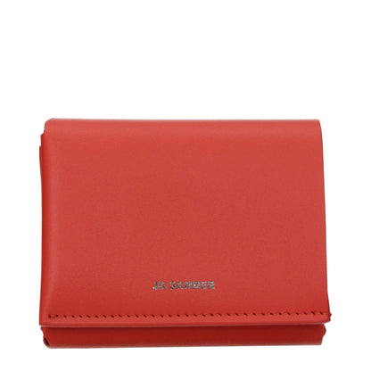 Portefeuilles en cuir rouge Jil Sander