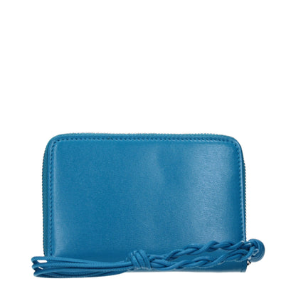 Portefeuilles en cuir bleu Jil Sander