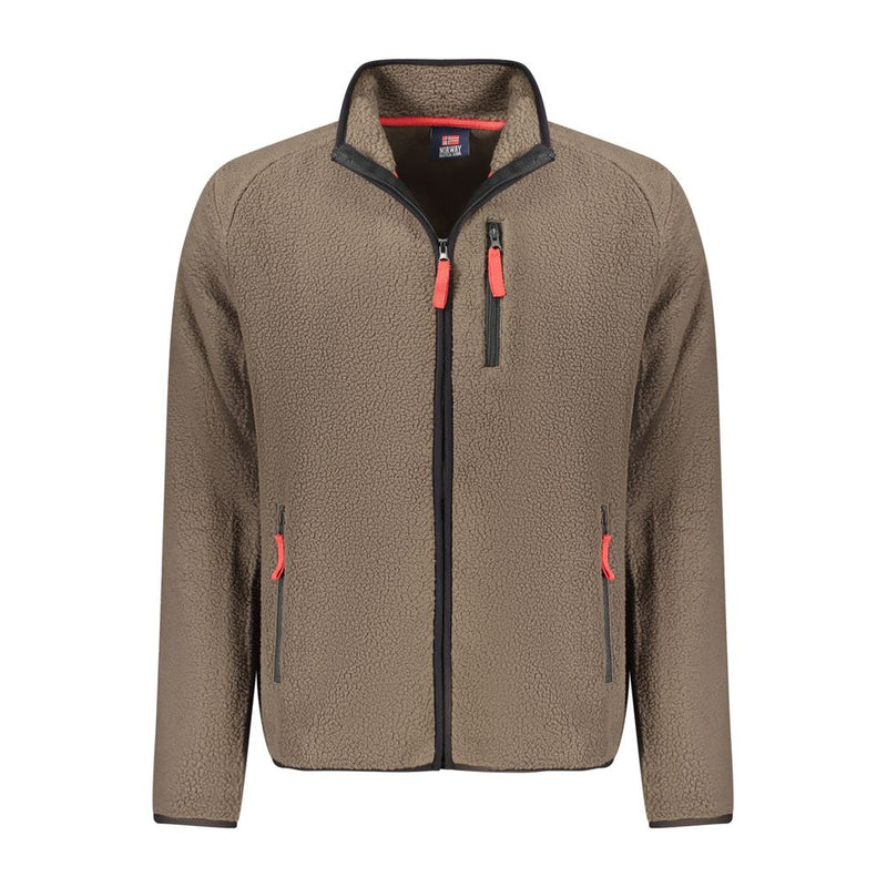 Noorse herensweater van polyester, bruin, 1963