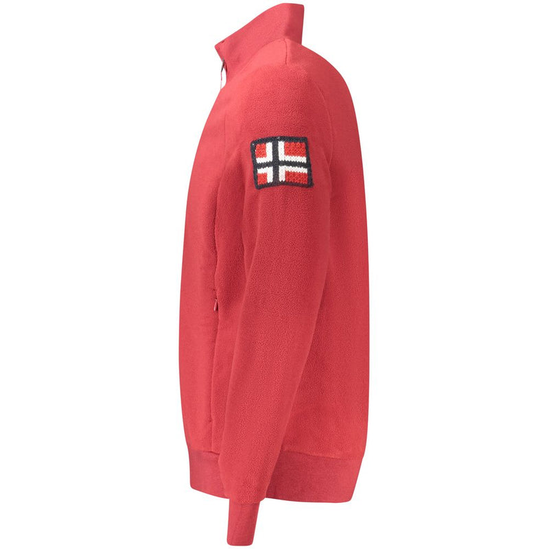 Noorwegen 1963 Rode Polyester Heren Trui