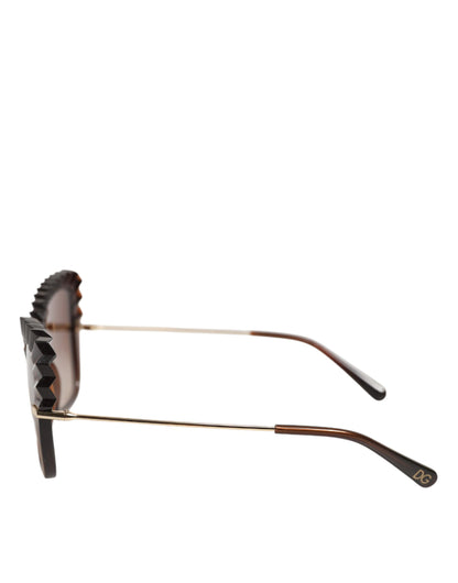 Dolce & Gabbana DG6131 Plissé Brown Butterfly Square Shades Sunglasses
