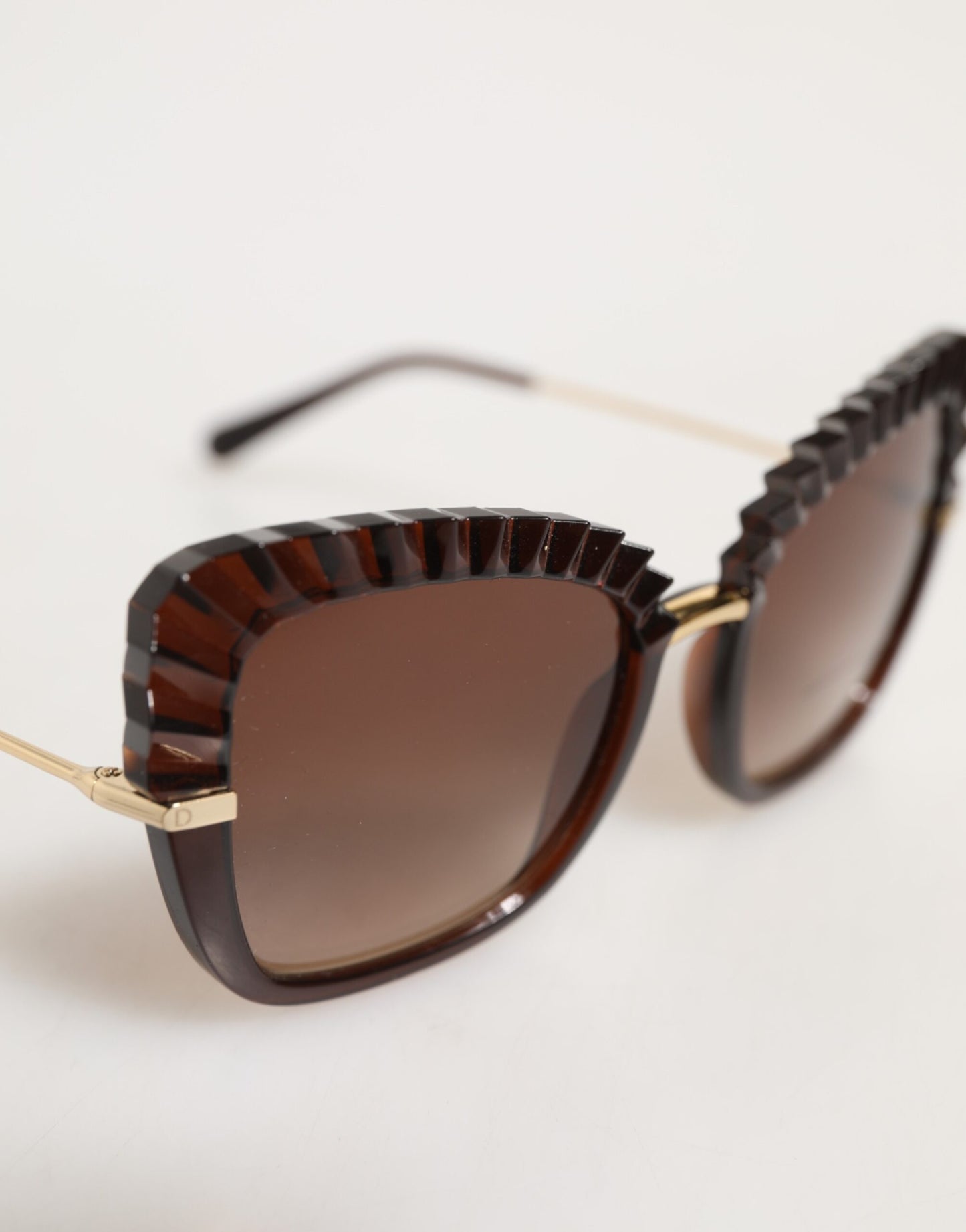 Dolce & Gabbana DG6131 Plissé Brown Butterfly Square Shades Sunglasses