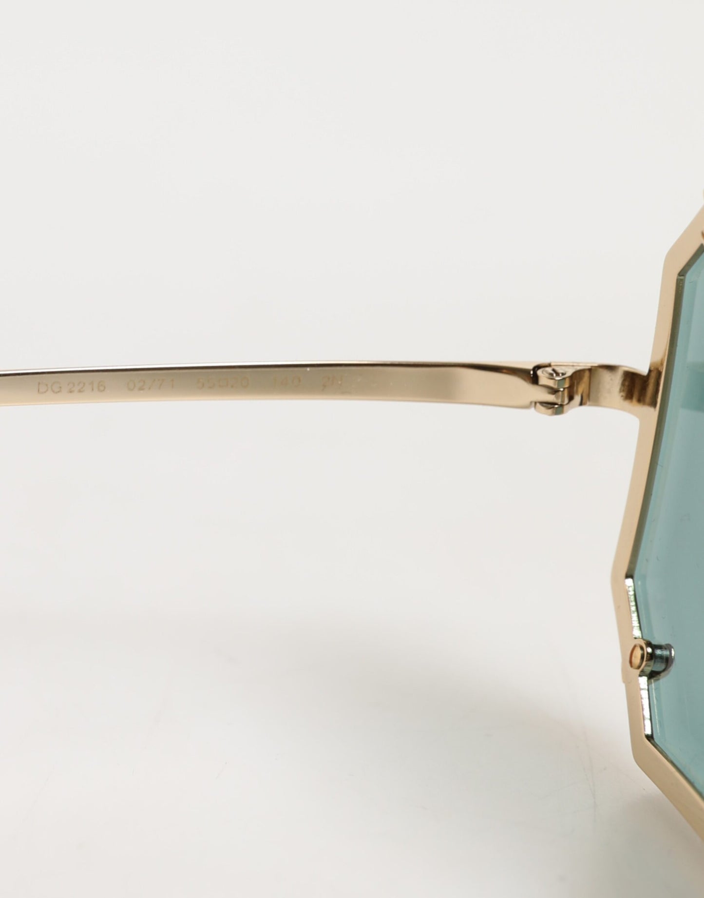 Dolce & Gabbana DG2216 Gold Square Frame Green Lens Shades Sunglasses