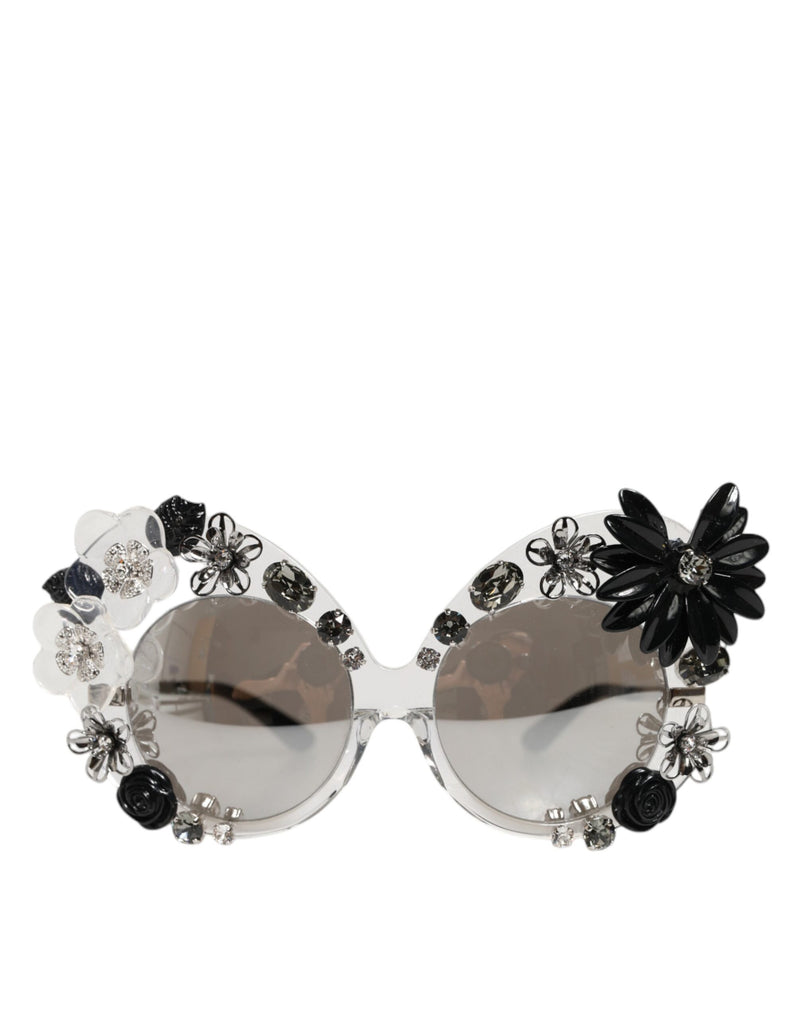 Dolce & Gabbana DG4292 Transparent Round Crystal Flowers Sunglasses