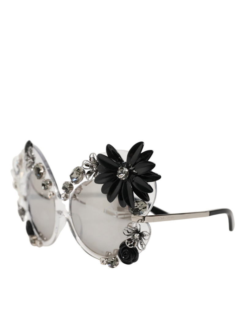 Dolce & Gabbana DG4292 Transparent Round Crystal Flowers Sunglasses