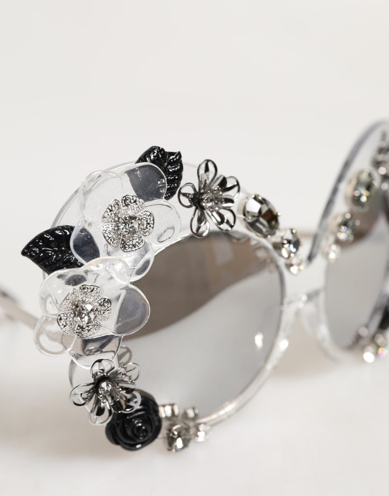 Dolce & Gabbana DG4292 Transparent Round Crystal Flowers Sunglasses