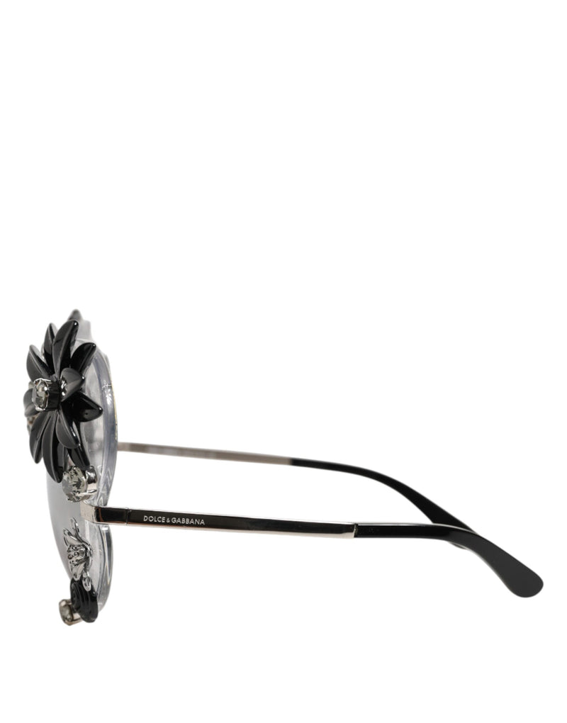 Dolce & Gabbana DG4292 Transparent Round Crystal Flowers Sunglasses