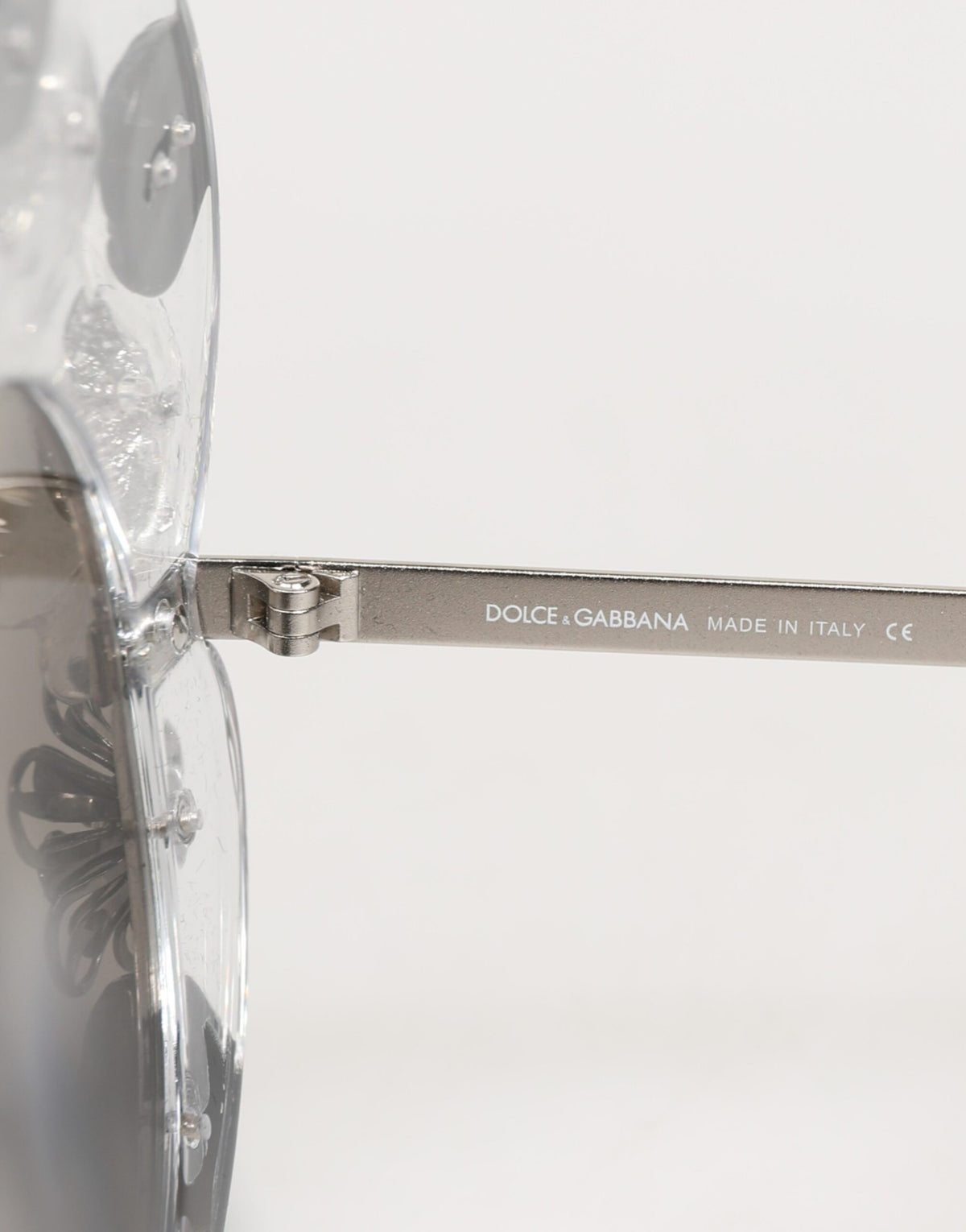 Dolce & Gabbana DG4292 Lunettes de soleil transparentes rondes avec fleurs en cristal
