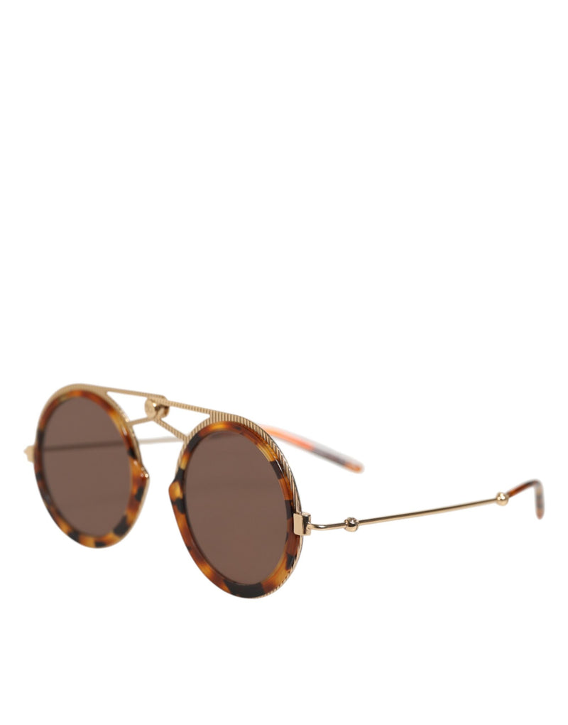Dolce & Gabbana Gold Havana Frame DG Fatto A Mano Sunglasses