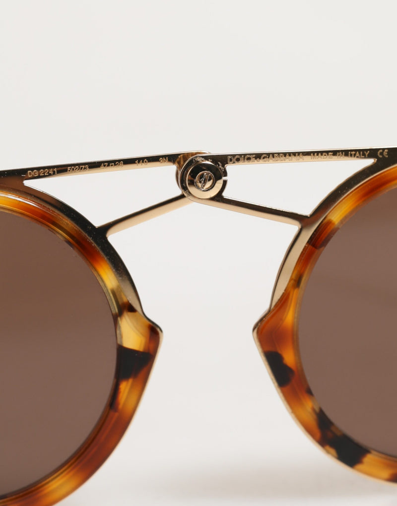 Dolce & Gabbana Gold Havana Frame DG Fatto A Mano Sunglasses