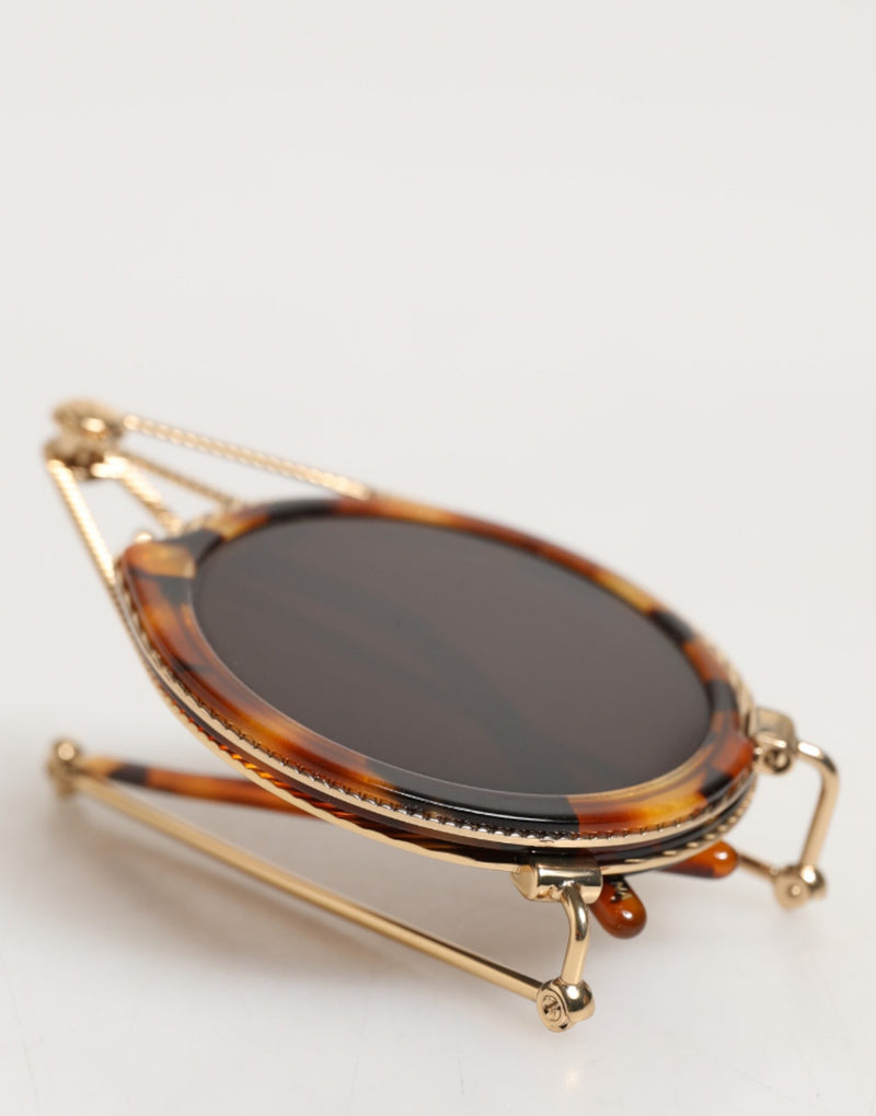 Dolce & Gabbana Gold Havana Frame DG Fatto A Mano Sunglasses