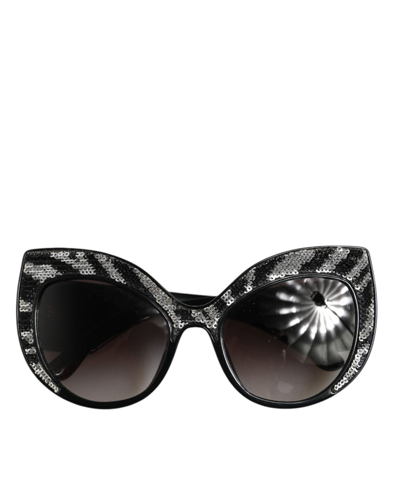 Dolce & Gabbana DG4326 Black Silver Sequin Butterfly Sunglasses