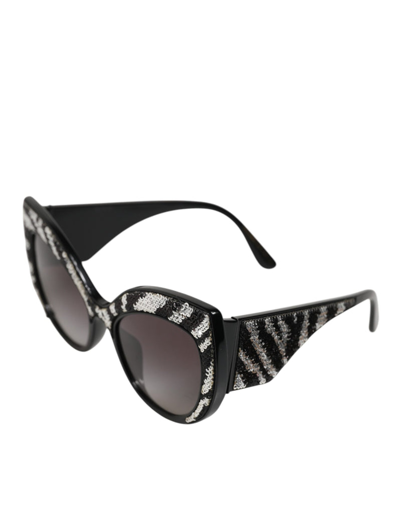 Dolce & Gabbana DG4326 Black Silver Sequin Butterfly Sunglasses