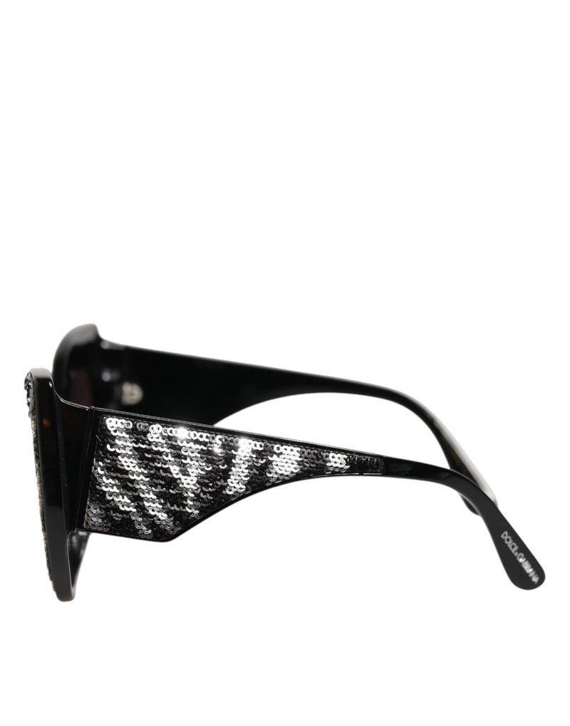Dolce & Gabbana DG4326 Black Silver Sequin Butterfly Sunglasses