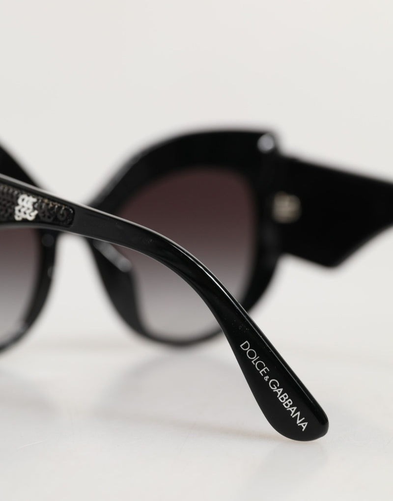 Dolce & Gabbana DG4326 Black Silver Sequin Butterfly Sunglasses