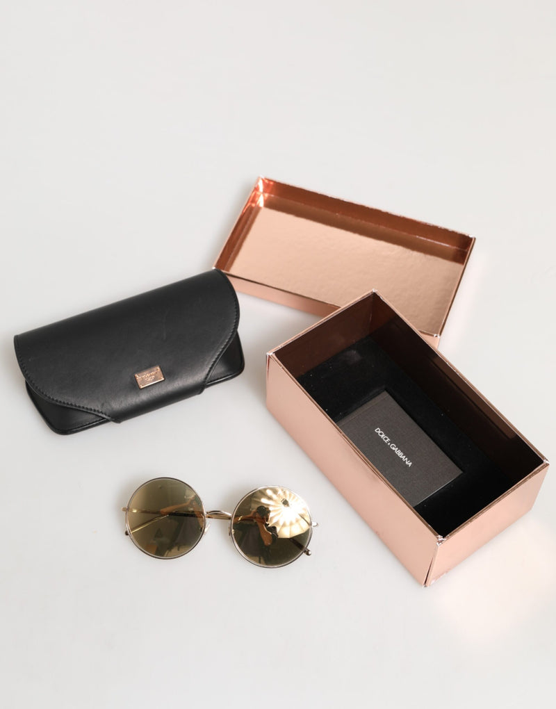 Dolce & Gabbana DG2215K Gold Metal Round Sunglasses