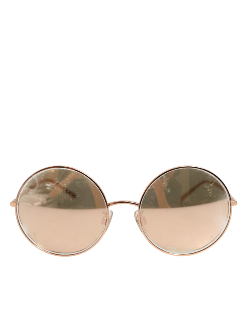 Dolce & Gabbana DG2215K Gold Metal Round Sunglasses for Women