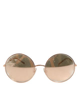 Dolce & Gabbana DG2215K Lunettes de Soleil Rondes en Métal Doré pour Femmes