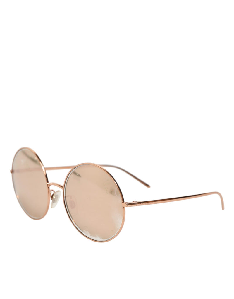 Dolce & Gabbana DG2215K Gold Metal Round Sunglasses for Women