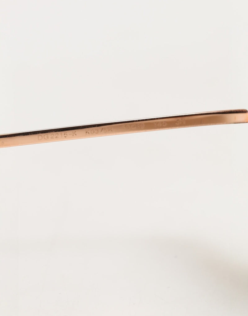 Dolce & Gabbana DG2215K Gold Metal Round Sunglasses for Women