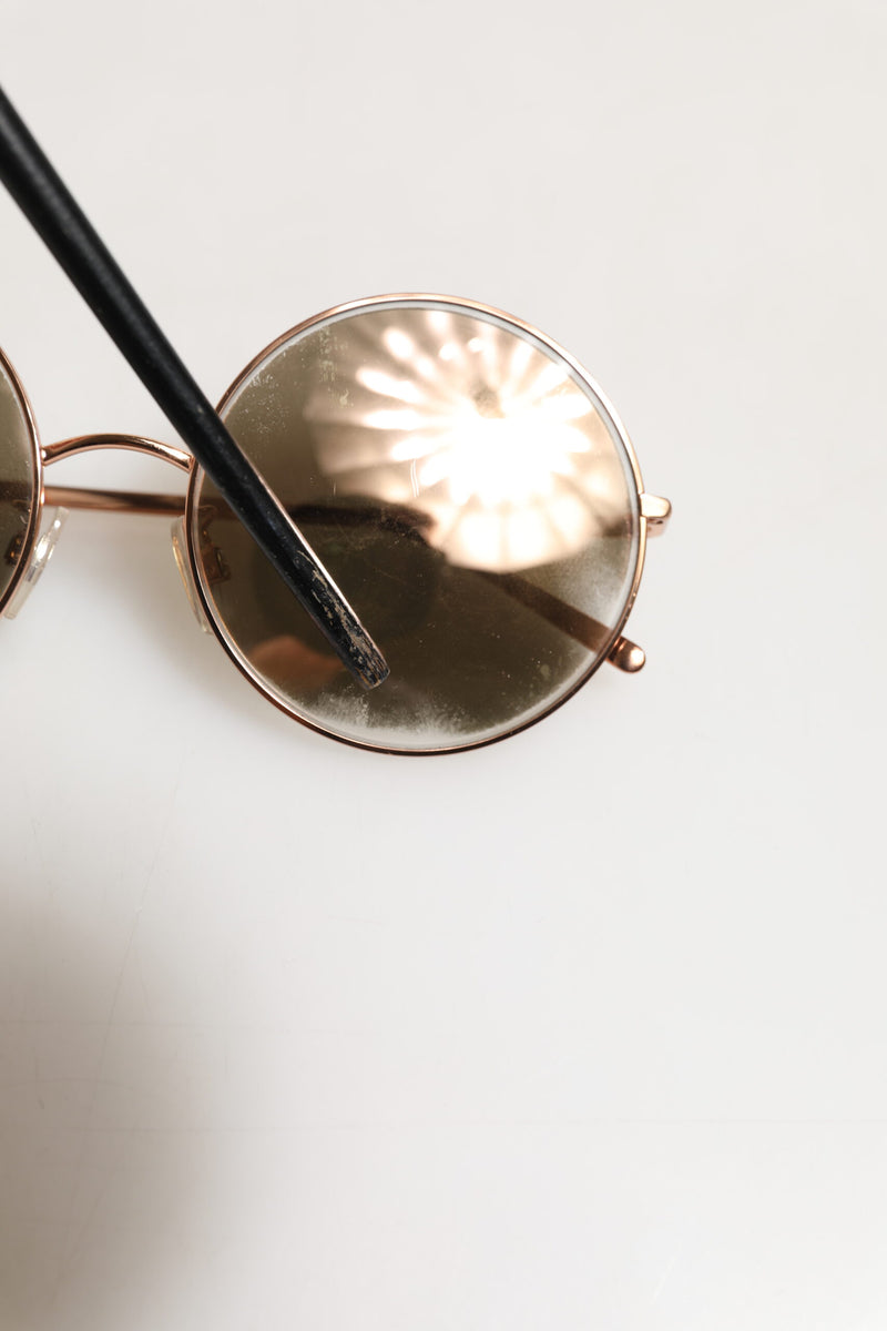 Dolce & Gabbana DG2215K Gold Metal Round Sunglasses for Women