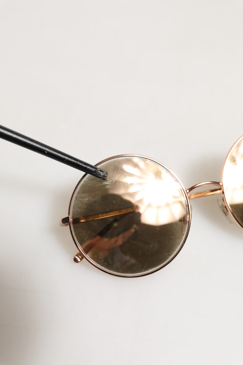 Dolce & Gabbana DG2215K Gold Metal Round Sunglasses for Women