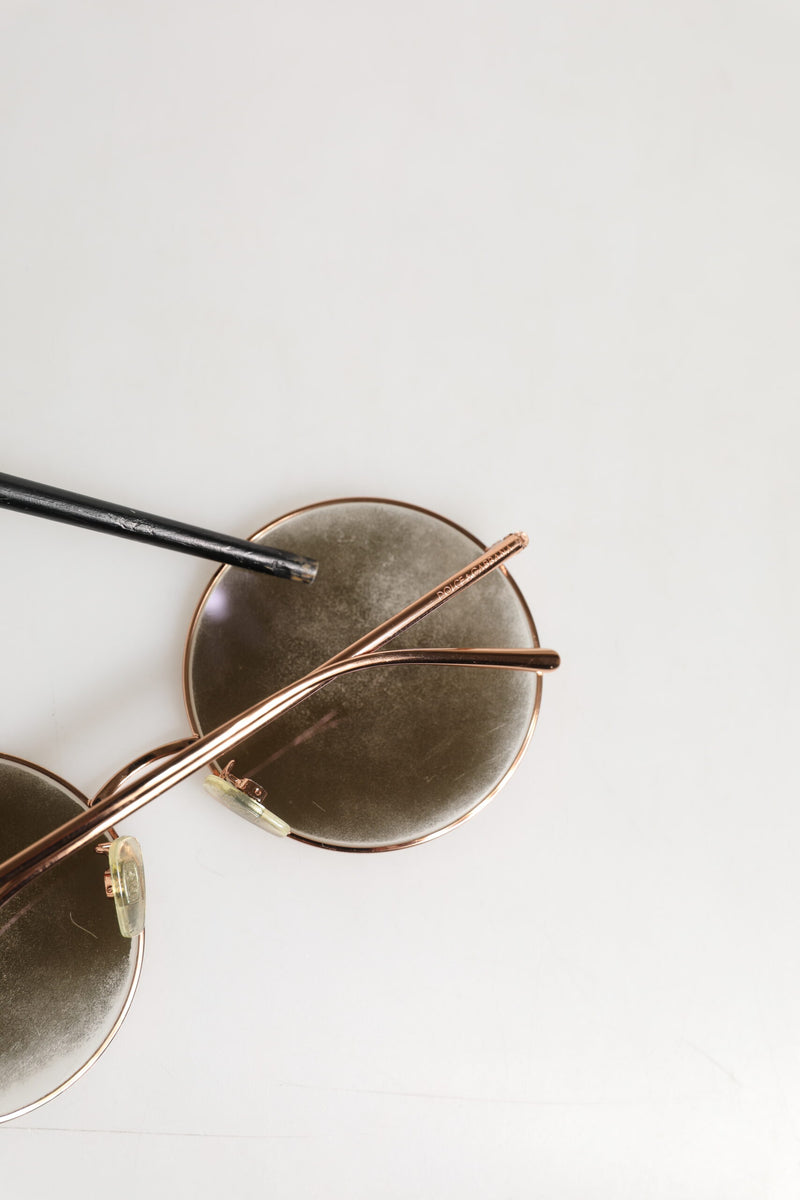 Dolce & Gabbana DG2215K Gold Metal Round Sunglasses