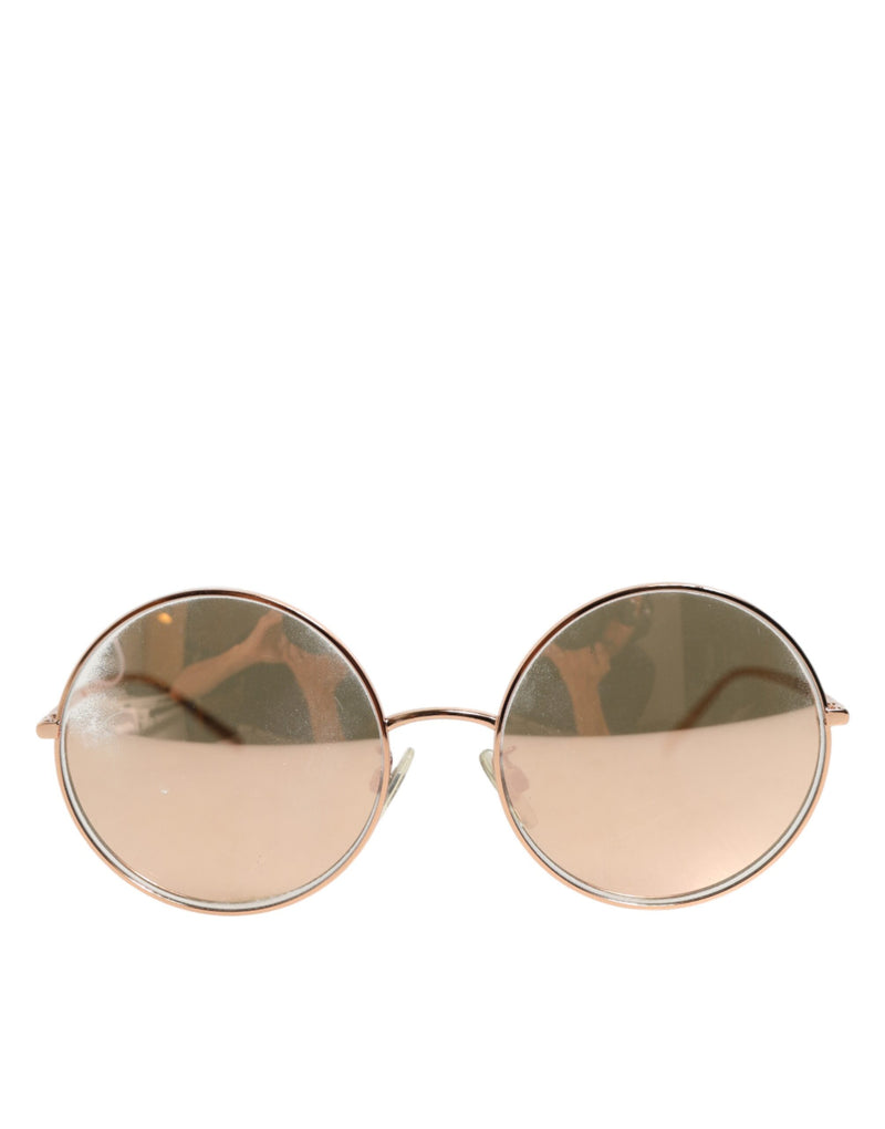 Dolce & Gabbana DG2215K Gold Metal Round Sunglasses for Women