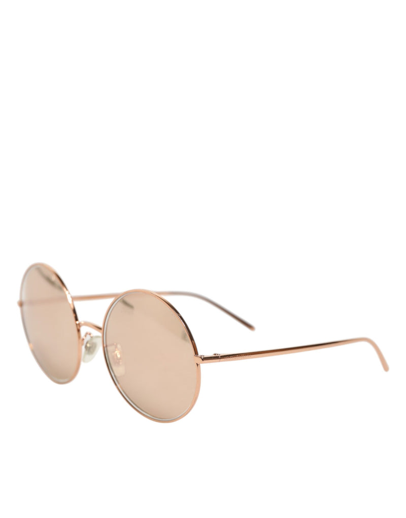 Dolce & Gabbana DG2215K Gold Metal Round Sunglasses for Women