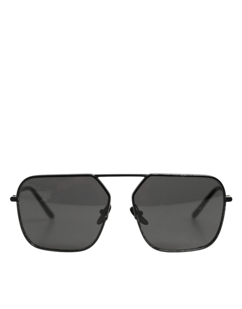 Dolce & Gabbana Lunettes de Soleil Carrées en Métal Noir