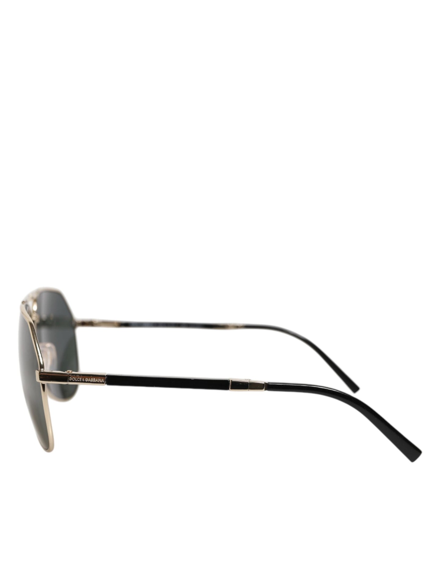 Dolce & Gabbana DG2106K Black Gold Plated Polarized MetalFrame Sunglasses