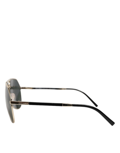 Dolce & Gabbana DG2106K Black Gold Plated Polarized MetalFrame Sunglasses
