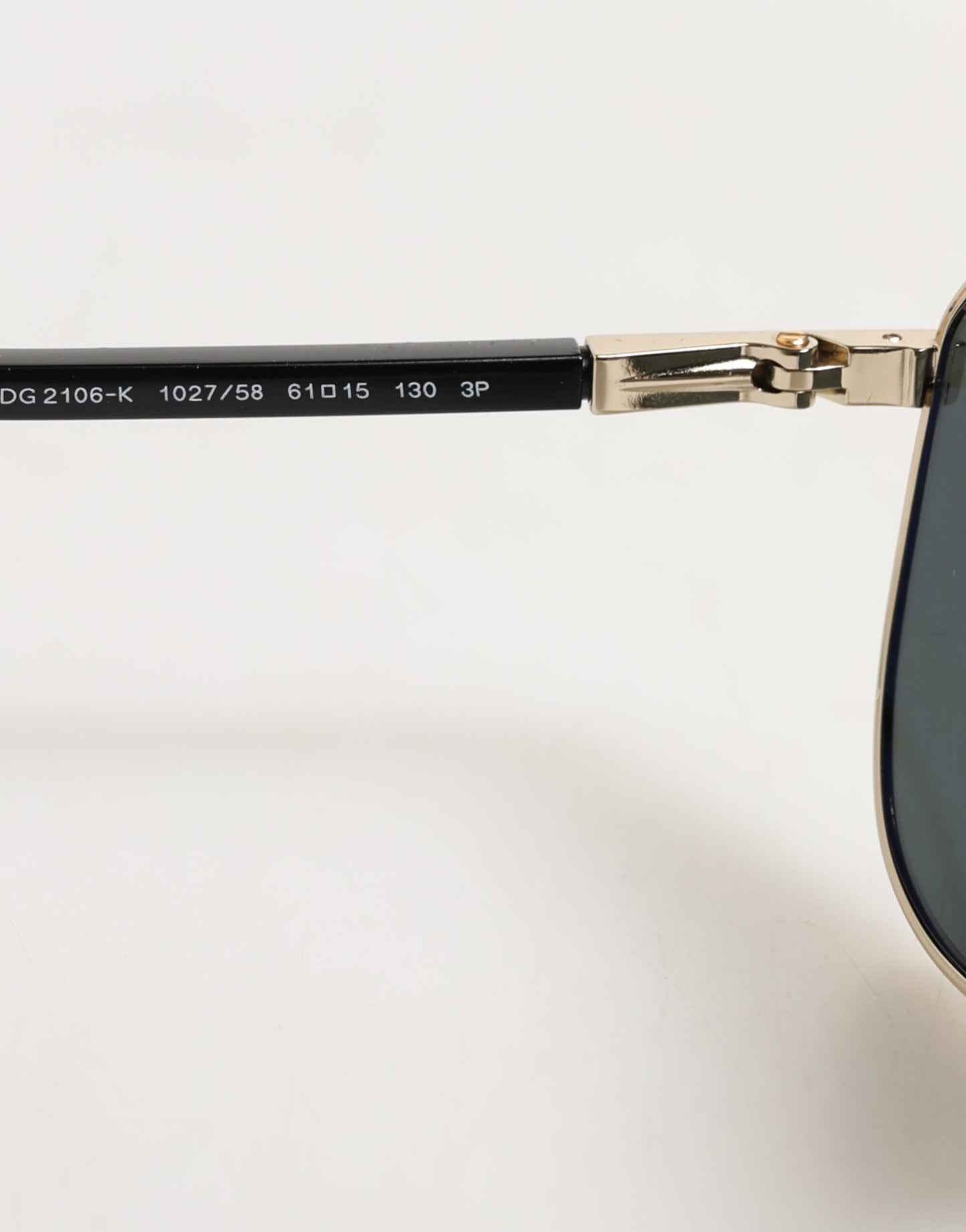 Dolce & Gabbana DG2106K Black Gold Plated Polarized MetalFrame Sunglasses