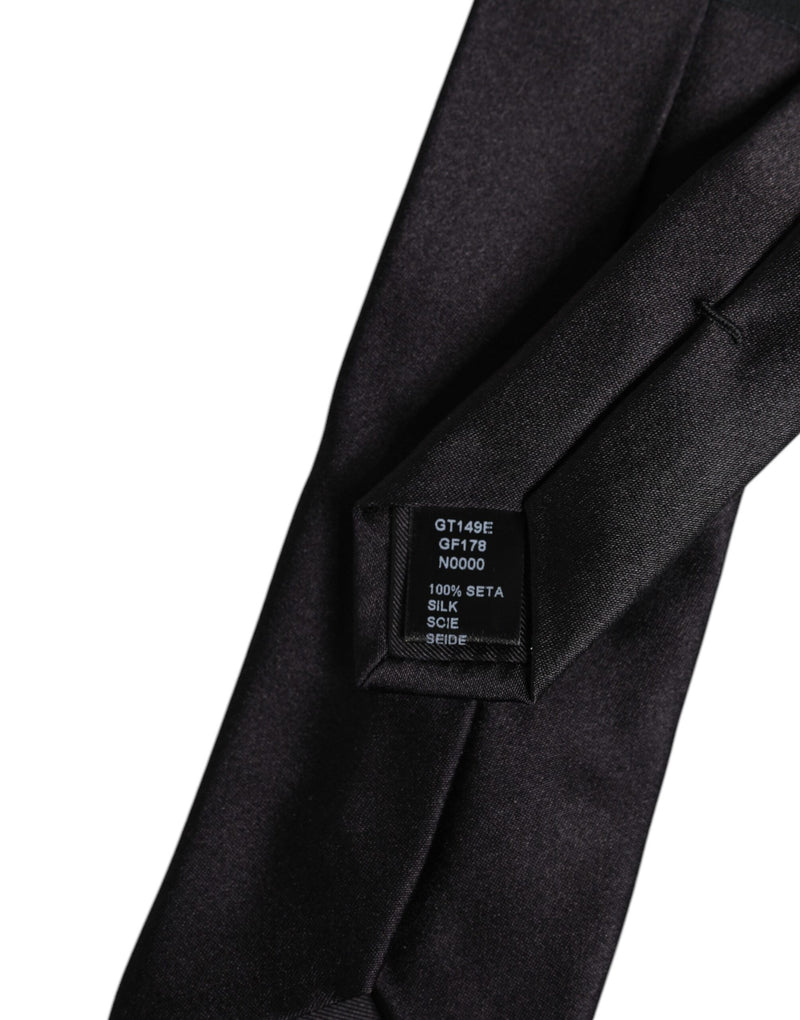Cravate ajustable en soie avec épingles de sûreté noires Dolce &amp; Gabbana