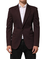 Veste de costume Dolce &amp; Gabbana bordeaux en coton à deux boutons